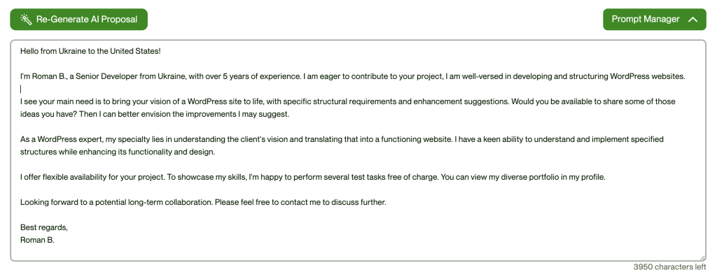 Example of how this prompt works! Upwex AI Cover Letter Generator. Example of how this prompt works! Upwex AI Cover Letter Generator.